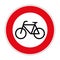254 Ban for bicycles German road sign
