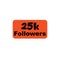 25k followers Orange vector, icon, stamp, logo illustration