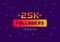 25k followers thank you colorful celebration template. social media 25000 followers achievement banner