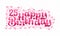 25th Happy Birthday lettering, 25 years Birthday beautiful typography design with pink dots, lines, and leaves