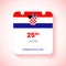 25th June, Independence day of Croatia. Artistic flat concept illustration