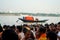 25th September 2022, Babughat, Kolkata, West Bengal, India. Huge crowd in Kolkata Ganga Ghat during Mahalaya Tarpan