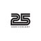 25th year anniversary emblem logo design vector template