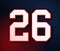 26 American Football Classic Sport Jersey Number in the colors of the American flag design Patriot, Patriots 3D illustration