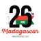 26-Congratulatory design on March 26, Madagascar Independence Day