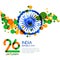 26 of January, India Republic Day. Vector multicolor banner background.