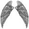 2656 wings, vector illustration, linear drawing of a pair of wings in black and white, isolate, design elements, doodle style