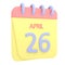 26th April 3D calendar icon