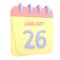 26th January 3D calendar icon