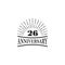 26th year anniversary emblem logo design template