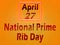 27 April, National Prime Rib Day, Text Effect on orange Background