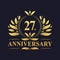 27th Anniversary Design, luxurious golden color 27 years Anniversary logo