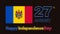 27th August Happy Independence Day of Moldova. Flag Colors Banner Design with Glowing Text and Flag. Celebrations 2022
