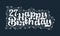 27th Happy Birthday lettering, 27 years Birthday beautiful typography design with dots, lines, and leaves