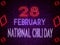 28 February National Chili Day, Neon Text Effect on Bricks Backgrand