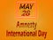 28 May, Amnesty International Day, Text Effect on orange Background