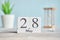 28 twenty eighth day May Month Calendar Concept on Wooden Blocks