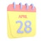 28th April 3D calendar icon