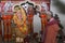 28th March, 2021, Siliguri, West Bengal,India: A prist doing worship of god Ganesha