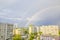 29-07-2020, Yekaterinburg, Russia: rainbow over the city, the view from the top floor