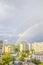 29-07-2020, Yekaterinburg, Russia: rainbow over the city, the view from the top floor