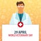 29 April. World Veterinary day. Medical holiday. Vector medicine illustration.