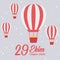 29 ekim Cumhuriyet Bayrami kutlu olsun, turkey republic day, hot air balloons celebration card