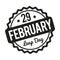 29 February Leap Day rubber stamp black on a white background.