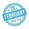 29 February Leap Day rubber stamp blue on a white background.