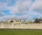 29 January 2022 - Beaulieu, Hants: View of old historic buildings behind wall