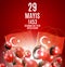 29 May Day of Istanbul`un Fethi Kutlu Olsun with Translation: 29 may Day is Happy Conquest of Istanbul. Turkish holida