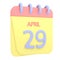 29th April 3D calendar icon
