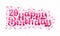 29th Happy Birthday lettering, 29 years Birthday beautiful typography design with pink dots, lines, and leaves