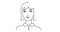 2D animated portrait of a woman talking and smiling.