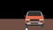 2D animation of the car moving on the road on a black background