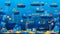 2d arcade game underwater landscape interface