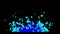 2D Burning blue hot sparks rise from fire seamless loop ,Fire Particles over black background.