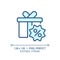 2D customizable simple thin linear blue gift hamper icon