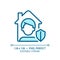2D customizable thin line blue home quarantine icon