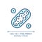 2D customizable thin line blue mitochondria icon