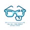 2D customizable thin linear blue broken eyeglasses icon