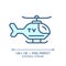 2D customizable thin linear blue news helicopter icon