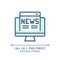 2D customizable thin linear blue online news icon