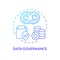 2D data governance concept linear icon