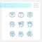 2D editable blue soft skills icons pack