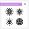 2D glyph style bacteria icons silhouette pack