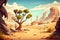 2D magical desert background environment for a battle arena mobile game