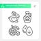 2D pixel perfect black allergen free line icons set