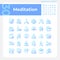 2D pixel perfect gradient meditation icons set