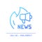 2D thin linear gradient news broadcast icon